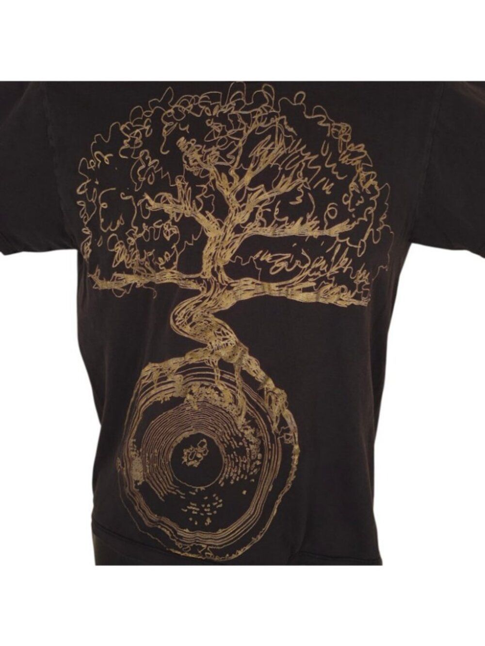 Tree Roots T Shirt Mens Size Small Black Fingerprints Art Tee